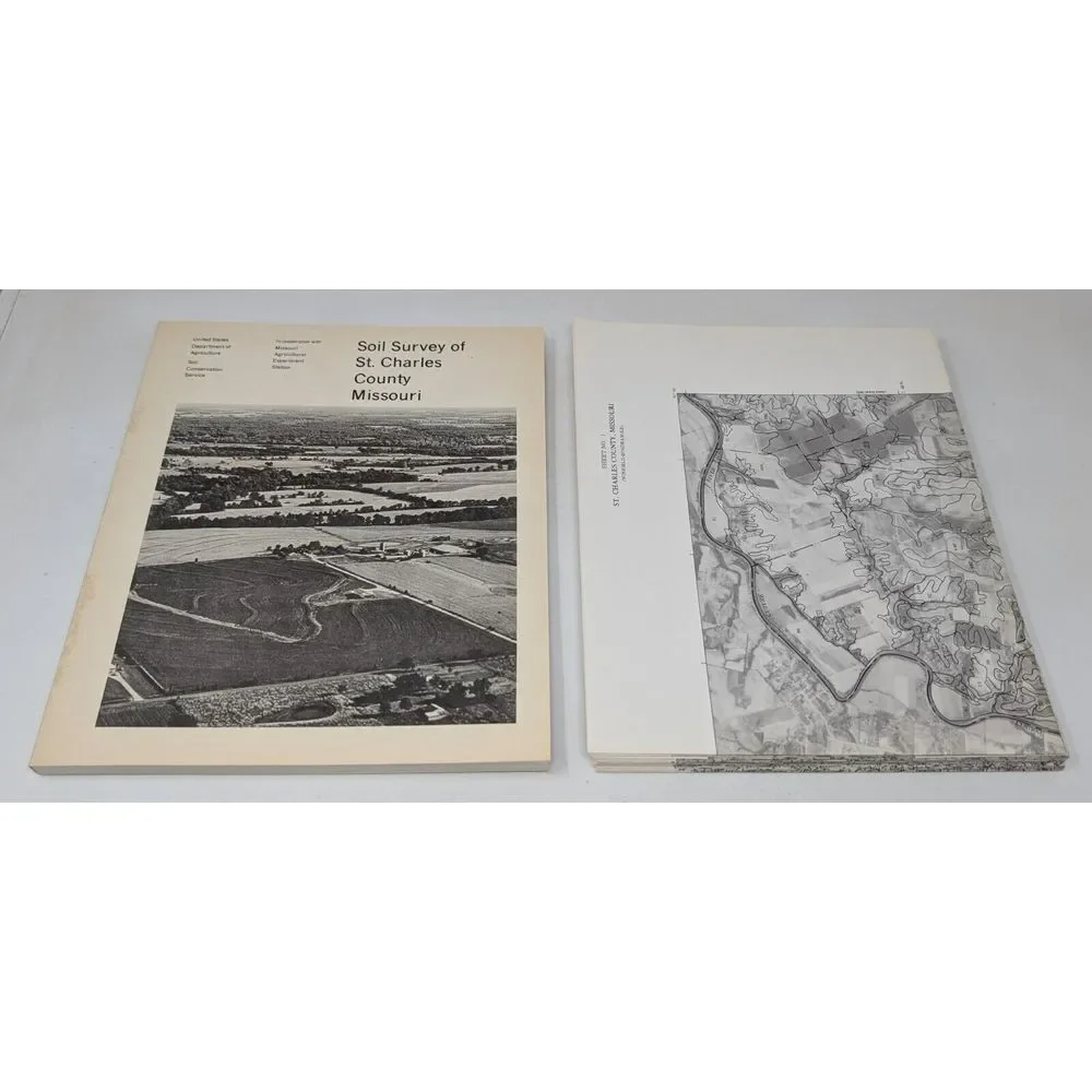 Vintage Book Department Agriculture 1982 Soil Survey & Maps St Charles Missouri‎